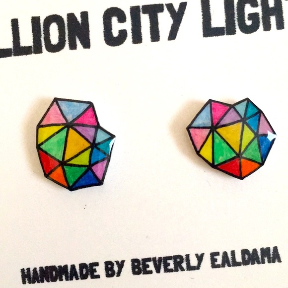 Etsy Jewelry - SoCal colorful geometric stud earrings